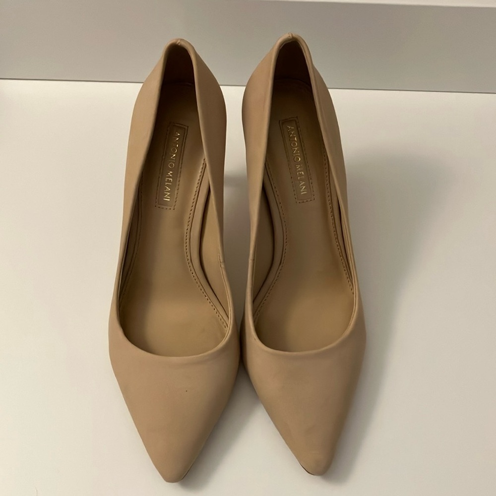 Antonio Melani Nude Nubuck Stiletto Pumps